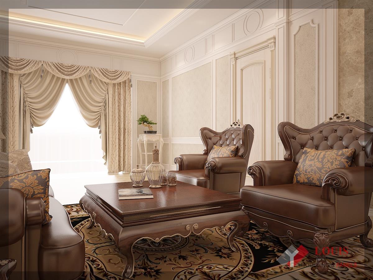 Thiết kế nội thất chỉ nhựa hàn quốc cho phòng khách - Mẫu 1